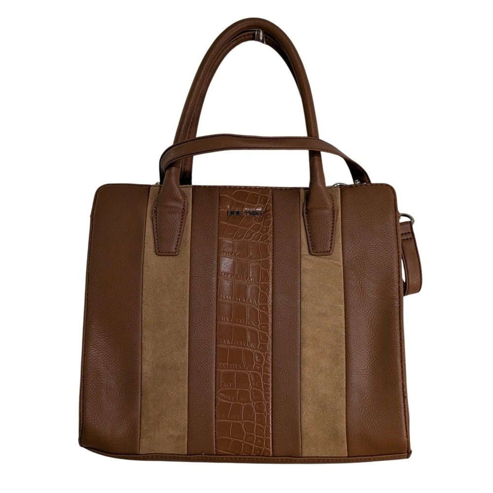 Bundle Montana West black tote + Nine West brown croc-panel tote Lot - Picture 9 of 15